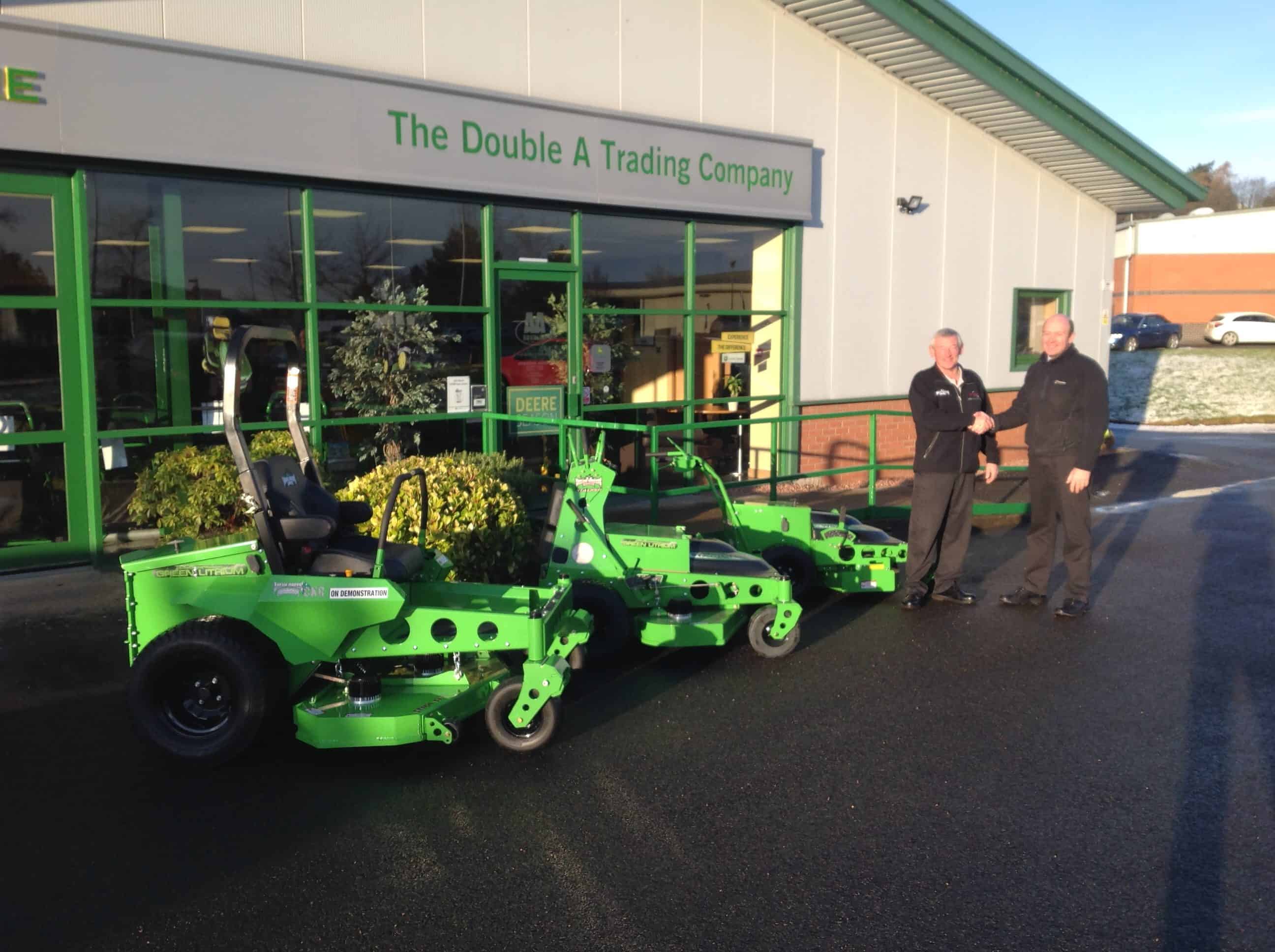 DOUBLE A SELL MEAN GREEN ELECTRIC MOWERS IN SCOTLAND large