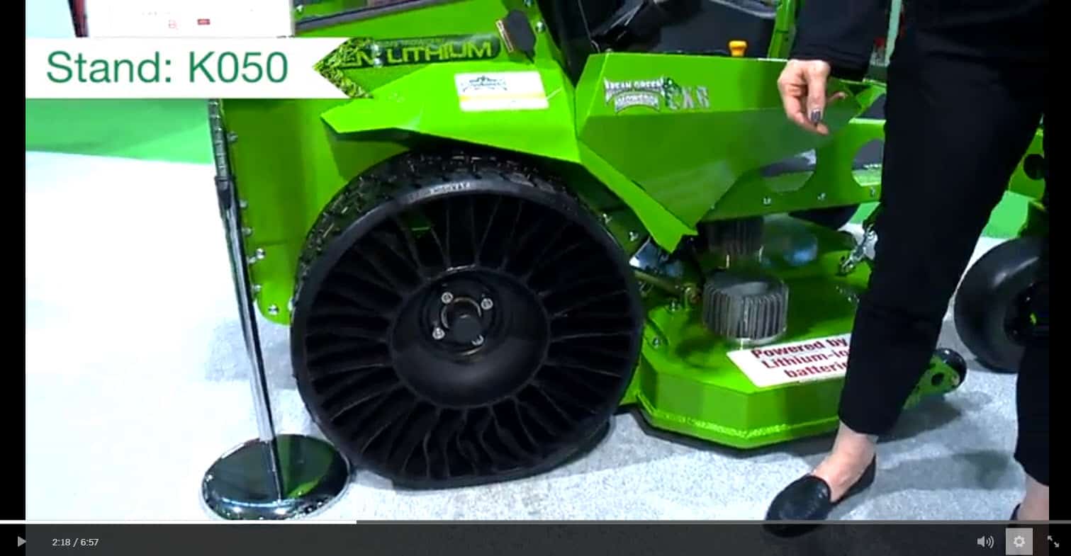 Tweel Airless Tyre Available For Mean Green Mowers on display at Saltex